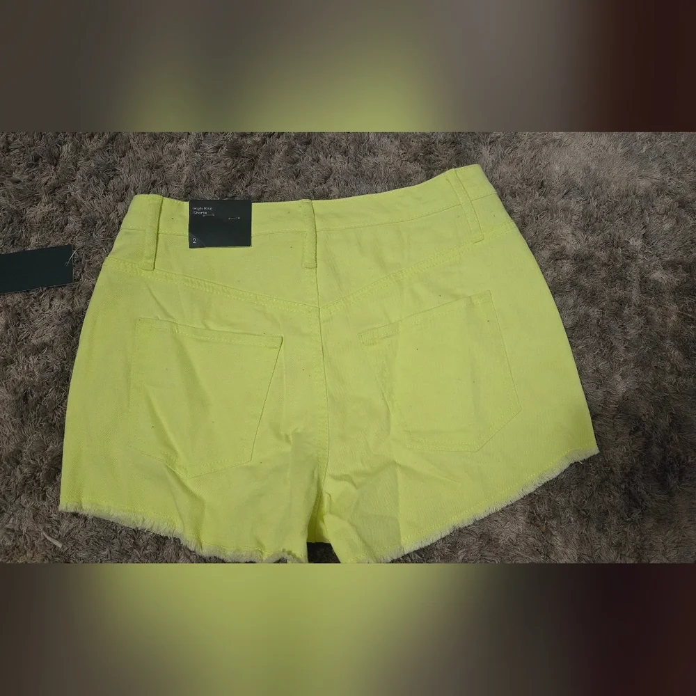 NEW Wild Fable Neon Green/Yellow Raw Hem Shorts
